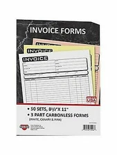 Cosco Business 3Part Carbonless Invoices Book 8.5X11-50 Sets per Book