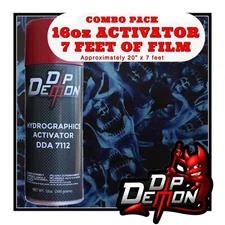 16oz hydrographic film / activator Blue Flaming Skulls hydro dip dipping wizard