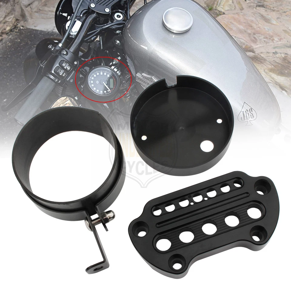Speedometer Side Relocation Bracket Indicator Cover For Harley Sportster XL 1200 Foto 2 de 4