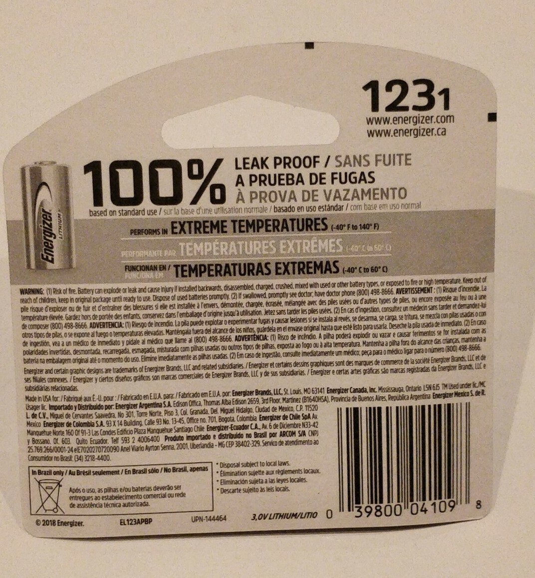 Batteria Al Litio Duracell 123 Tensione 3V Compatibile DL123A EL123A CR123A CR17345 - Foto 10