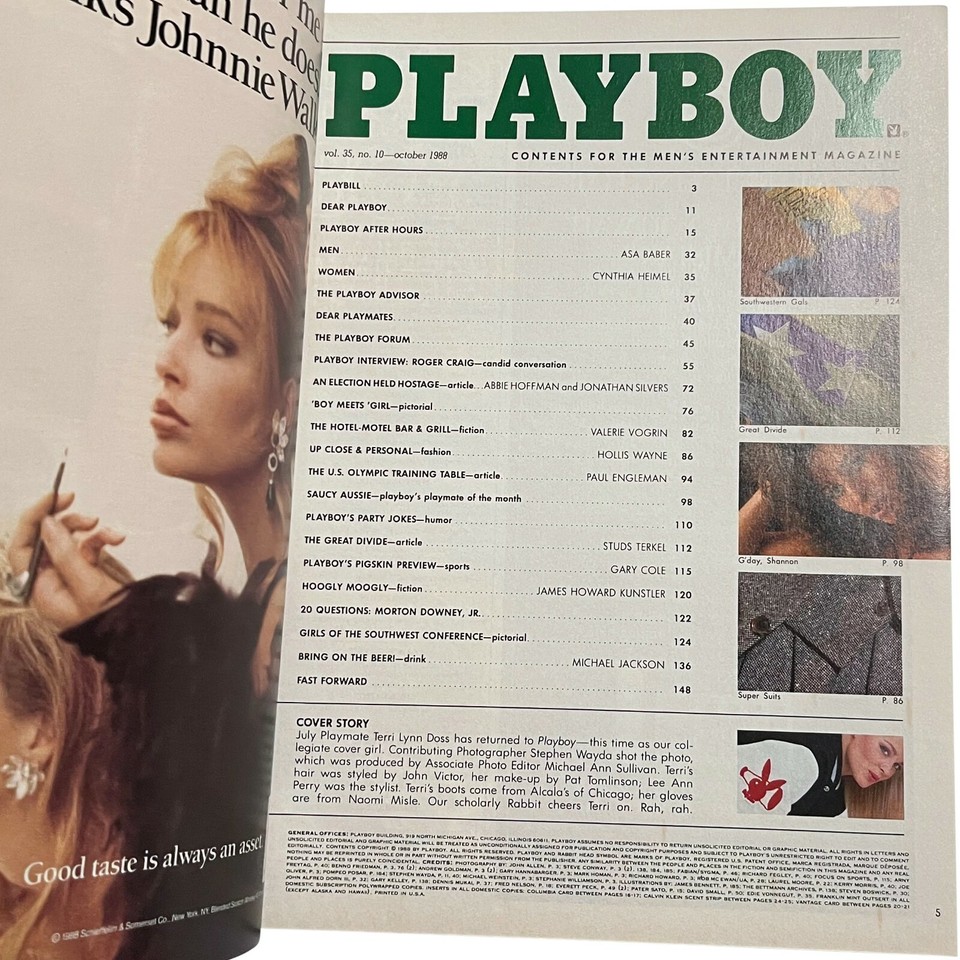 Playboy October 1988 Shannon Long Hollis Wayne James Howard Kunstler | eBay