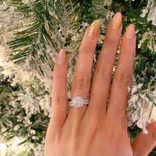 wedding and engagement ring set silver