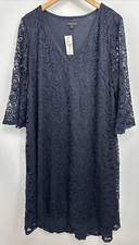 LANE BRYANT Navy Blue Lace Dress Sz 18/20 Lined NWT $79