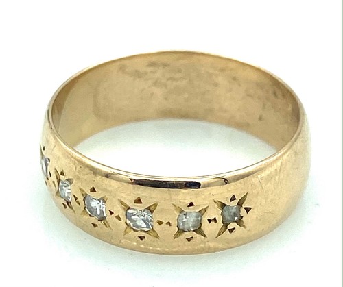 Bague Or 18 Carats Avec Diamants 0,86 Carat - Poids 4,35 G - Taille 53 - Occasion