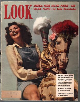 MAG: Look  8/27/1940-carousel horse - Joe Louis-Richenbacker-spanking-VG