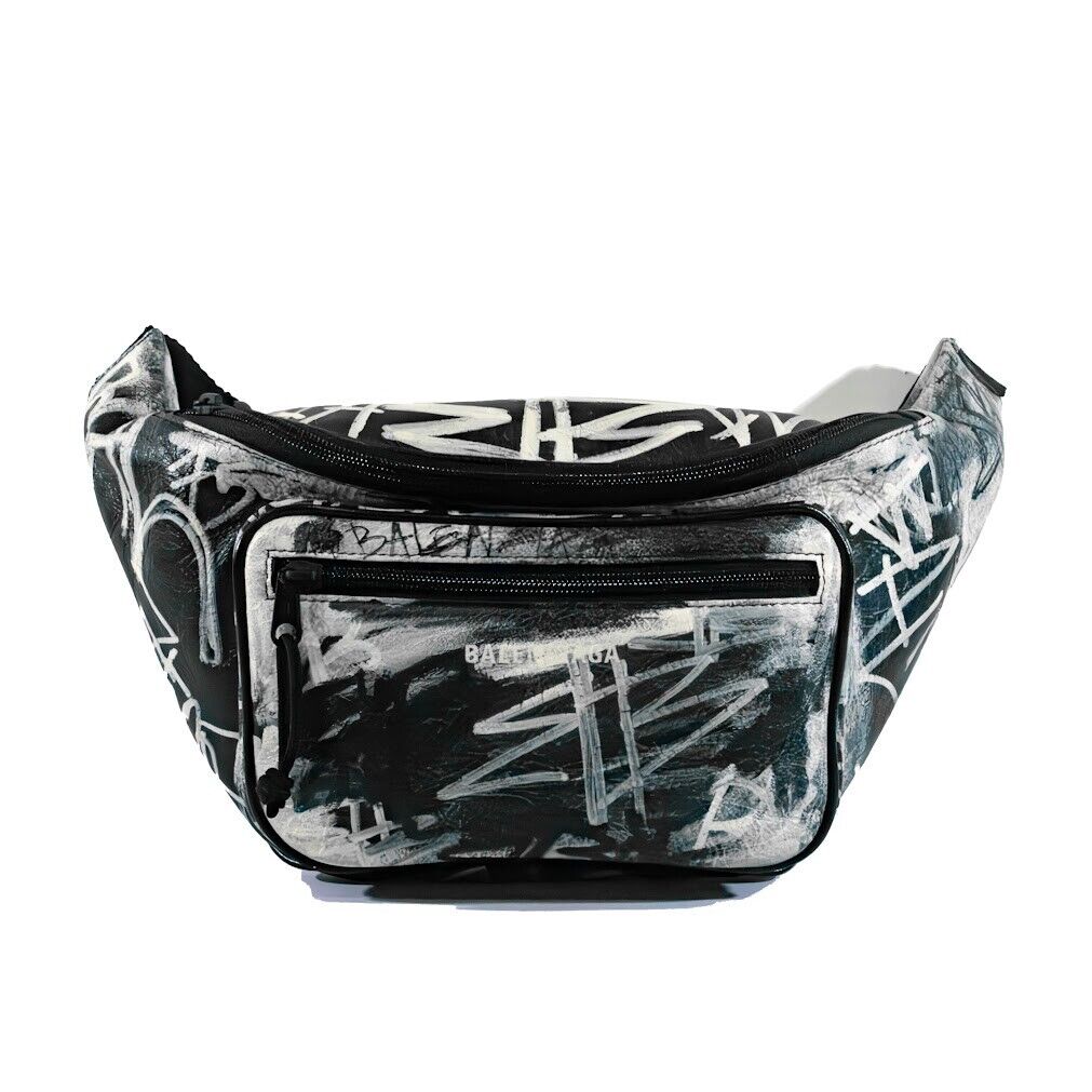 BALENCIAGA Explorer Leather Belt/Fanny pack Graffiti Print BALENCIAGA Explorer Leather Belt/Fanny pack Graffiti Print