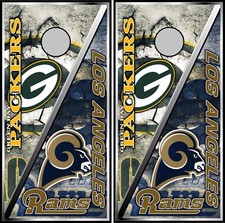 green bay  la rams 863 cornhole board vinyl wraps