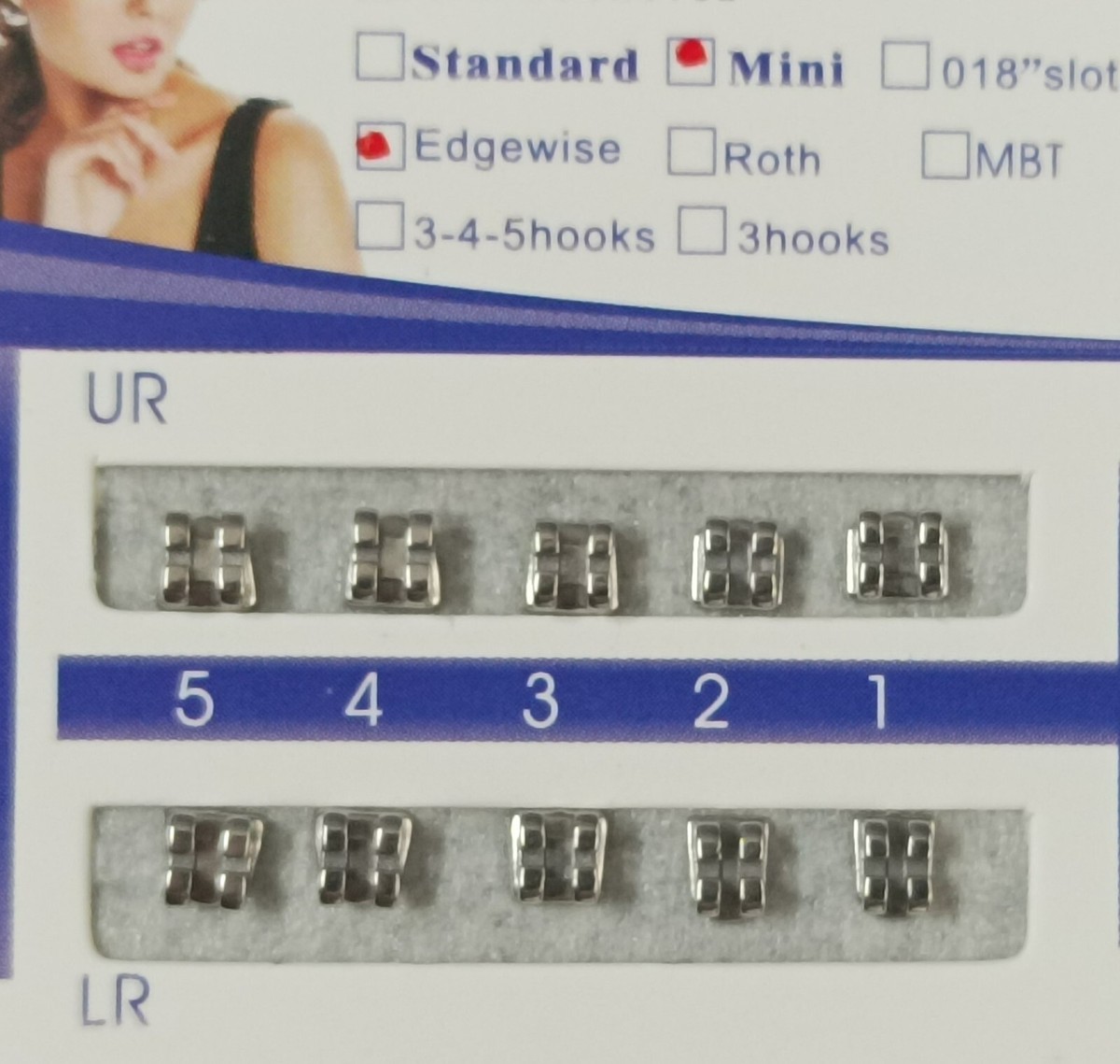 Staffa Tubo Orale Molare MBT Roth 022 40pz Staffe Ortodontiche Tubo Orale MBT/Roth .022 - Per Apparecchio Dentale Bracket Dentale .022 Acciaio Inox - Foto 3