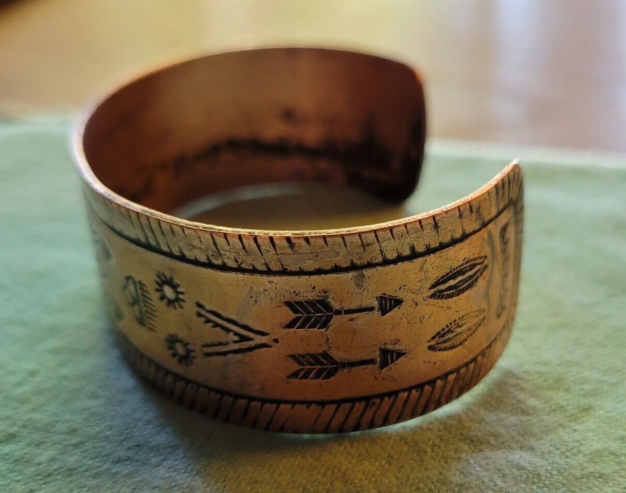 Fred Harvey Solid Copper Cuff Bracelet Thunderbir… - image 8
