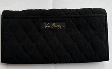 Vera Bradley Wallet (Hidden Wristlet)Black Quilted Wallet Converts To Wristlet