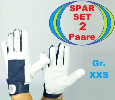 2 x BluePort Arbeitshandschuhe Segelhandschuhe XXS (5) Leder Stretch Handschuhe