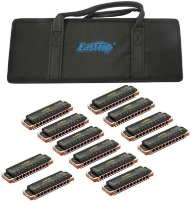 East Top T008K set pack harmonica blues harp for professional players 12 packset - Image 1 of 4