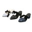 thumbnail 9 - Mules Sandals Women's Bowknot Denim Block Mid Heels Slippers Pointed Toe Shoes