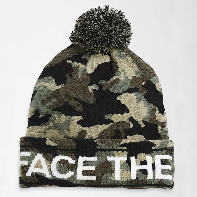 north face camo beanie