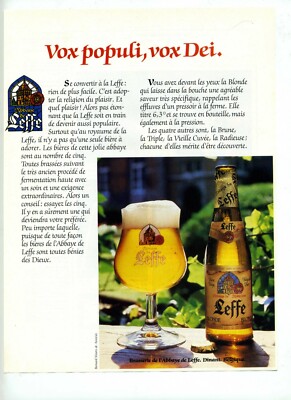 1985: Leffe beer. Vox Populi, vox Dei. Dinant, Belgium. (pub, advertising)