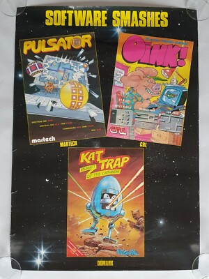 Pulsator Oink Kat Trap Original 80er Commodore Spectrum Software Poster 23''x16''