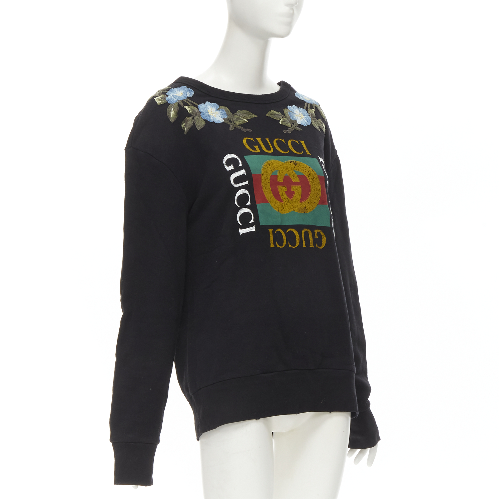 GUCCI blue floral embroidered vintage 