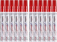 Red Paint Pens Paint Markers 12 Pack Waterproof Oil-Based Paint Pen Set Quick...