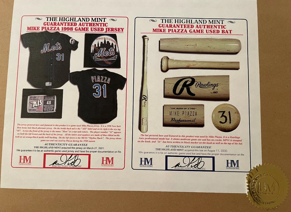 MIKE PIAZZA Highland Mint 带框游戏二手物品 — 第 3/3 张图片