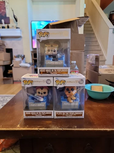 Mickey, Minnie & Pluto On The PeopleMover 3 Funko Pop Lot