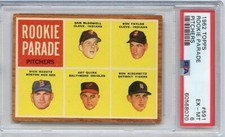 1962  TOPPS  #  591  ROOKIE PARADE PITCHERS  SAM McDOWELL  INDIANS  PSA  6  EXMT