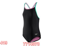 Speedo Girls' Crossback One Piece Swimsuit Sz14