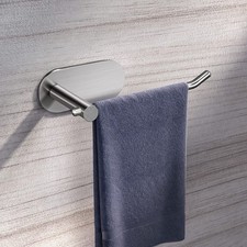 Self Adhesive Hand Towel Holder for Bathroom, Silver Towel Rack Towel Ring Ha...
