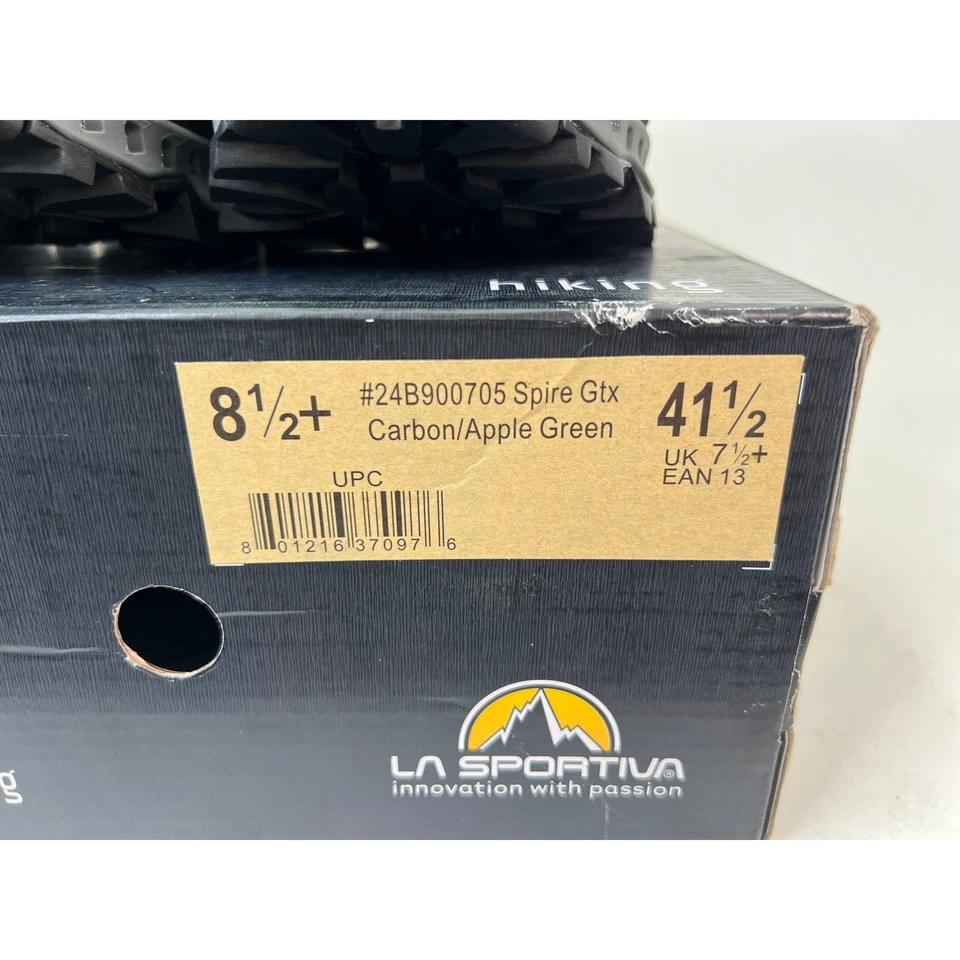 La Sportiva Spire GTX Senderismo Trail Zapatos Para Hombres 8.5+ Carbono Verde Manzana Gore-Tex Foto 3 de 4