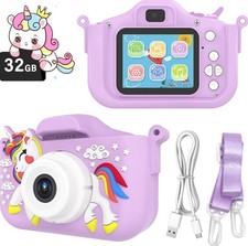 Unicorn Kids Digital Camera With 32GB SD Card, Lanyard  Charging Cable