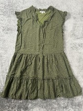 Sundry Anthropologie St. Patrick Day Shamrock Tiered Mini Dress S Ruffle, Boho