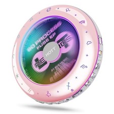 HOTT C901 Portable CD Playerwith Bluetooth 5.3 Anti Skipping cd Player Pink