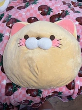 NWT New 16" Large Koroneko Yellow Plush Jumbo Cat Round 1 Japan Fukuya Big Neko