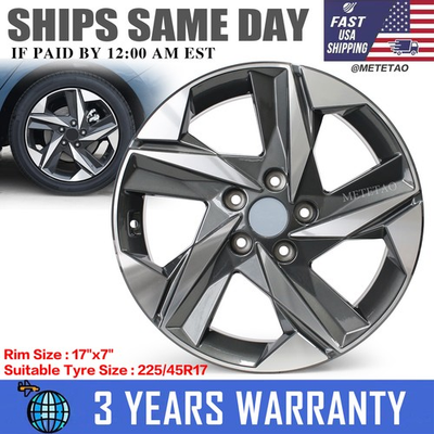 #ad #ad NEW 17X7 Inch Alloy Wheel Replacement For Hyundai Elantra 2021 2023 Rim 71003 $125.99