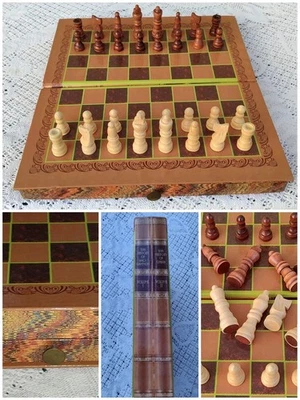 JEUX D'ÉCHECS ET BACKGAMMON (2 EN 1) SOUS FORME DE LIVRE - ORIGINAL ET COMPLET - Photo 1/4