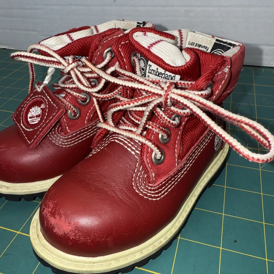 Timberland Baby Roll Top Botas Rojo Talla 7 Foto 3 de 4