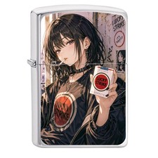 Encendedor ZIPPO Lucky Strike Japón Anime Estilo Vintage Niña: diseño de bellas artes
