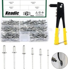 226Pcs Heavy Duty Manual Riveter with 6 Sizes Aluminum Blind Rivets Assortment K