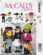 McCall's 6804 NEW Uncut 18" Doll Clothes Sewing Pattern Leggings Dress Legging