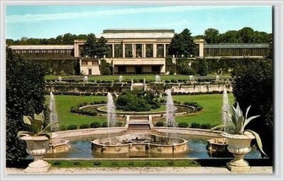 Longwood Gardens PA Postcard-Main Conservatory & Fountain-Chester Co-1970s