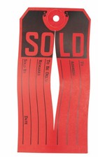Avery 15161 Sold Tags, Paper, 4 3/4 x 2 3/8, Red/Black Box of 500