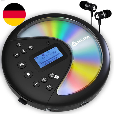 KLIM Discover - Tragbarer Cd-Player Mit Langlebigem Akku - Mit Kopfhörern - Radi