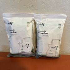 Lot of 2 Motif Medical Breastmilk Storage Bags 8 oz 100 Count BPA Free 200 Bags