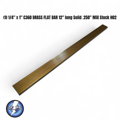 #ad #ad 1 1 4quot; x 1quot; C360 BRASS FLAT BAR 12quot; long Solid .250quot; Mill Stock H02 $22.95