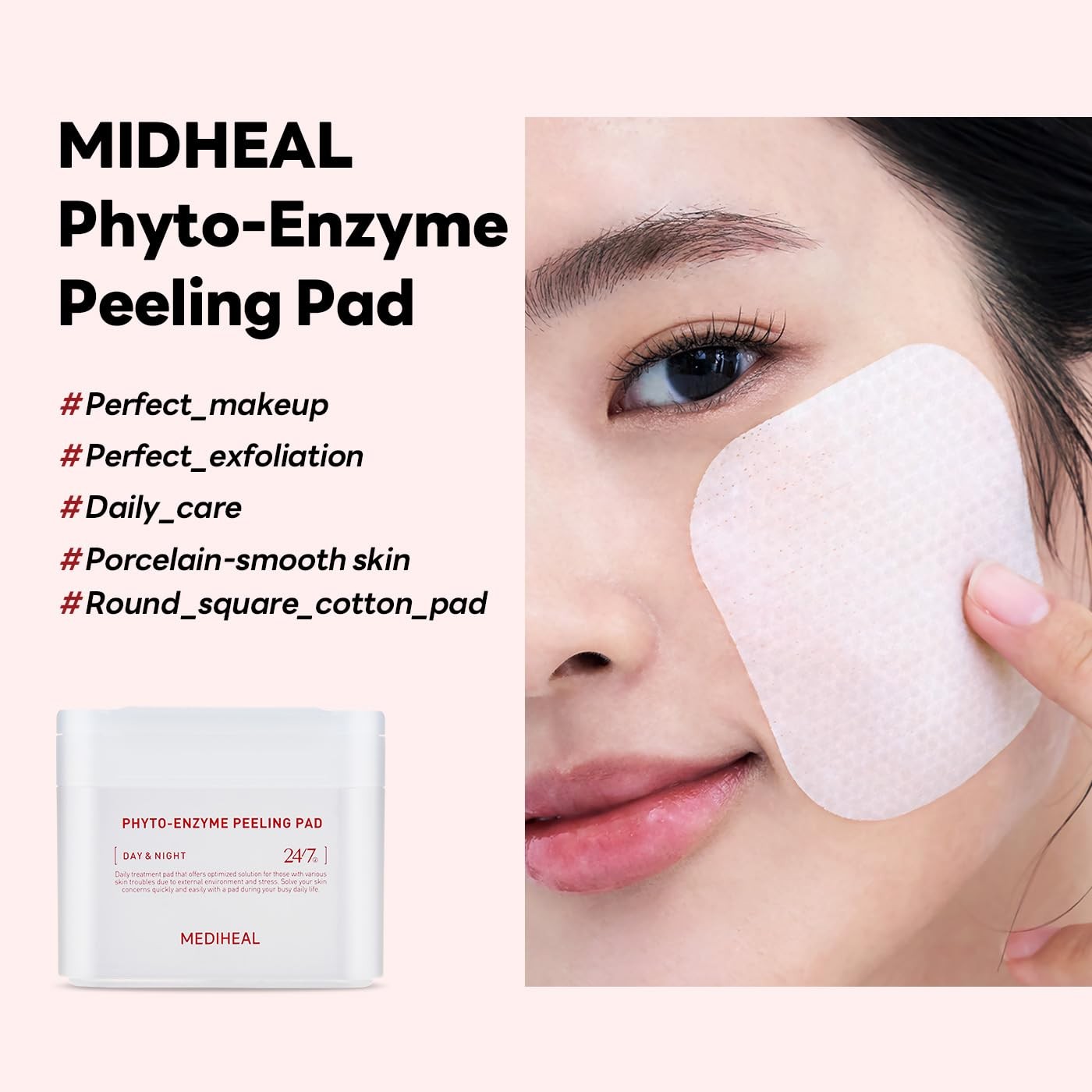 MEDIHEAL Phyto Enzyme Peeling Pad Exfoliating Pads for Dead Skin Cells, 90 Pads