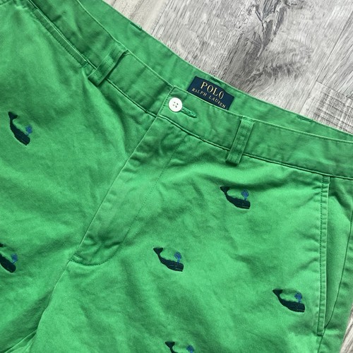 Polo Ralph Lauren Herren Gr. 34 Grün Shorts Bestickt Wale Preppy Maritim