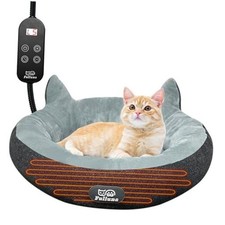 Heated Cat Bed for Small Size Cats, Soft  Cozy Donut Heated With Controller