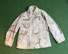 Vintage US Army Desert Camo Jacket pocket XS Short BDU Shirt Combat
