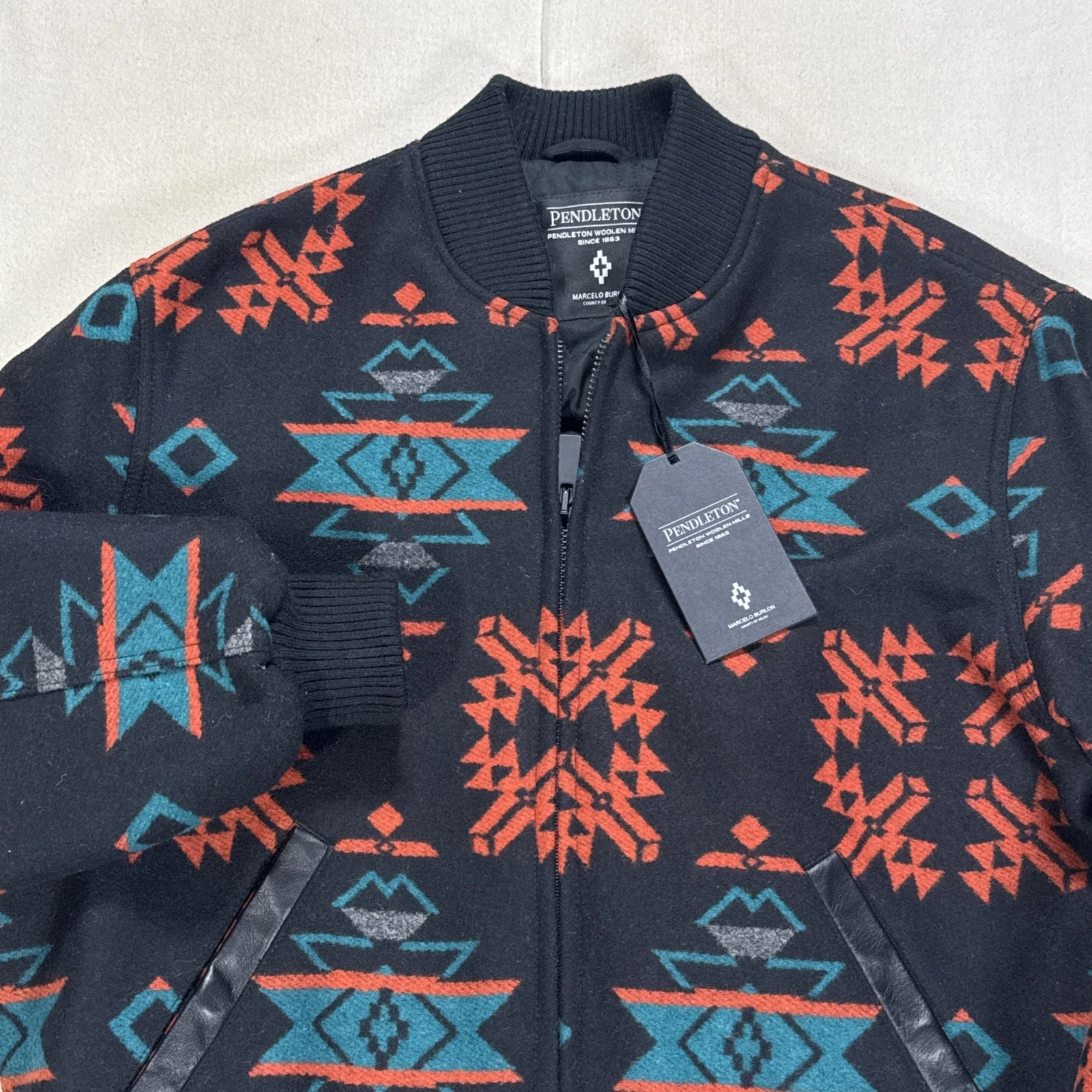 Marcelo Burlon x PENDLETON Wool Aztec Bomber NWT Sz XL Made In Italy - product detail image 1