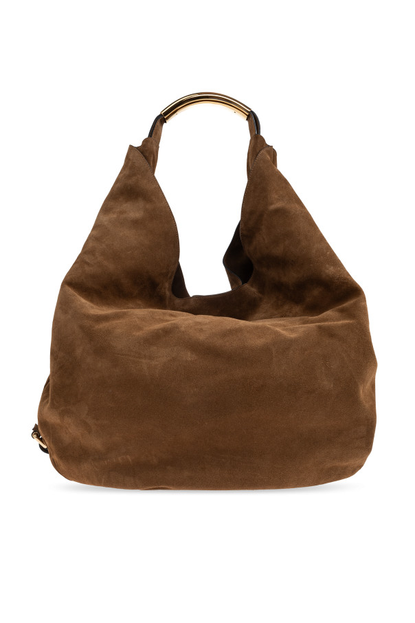 MOSCHINO Brown Handle Me Suede Shopper Shoulder Bag New & Authentic
