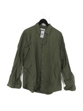 Uniqlo Herren Hemd L Grün 100% Leinen Basic